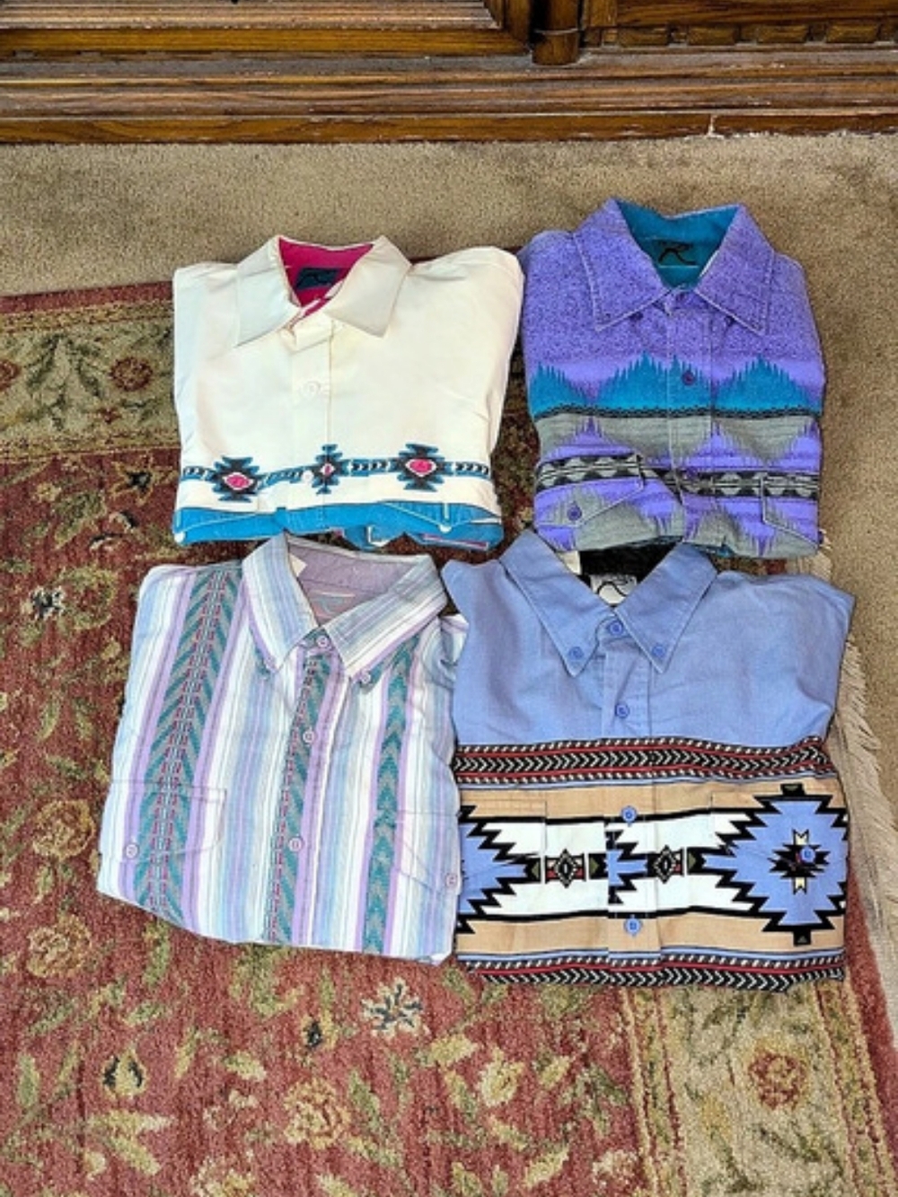 Lot Of 4 Vintage Roper Men's Button Down Shirts XL